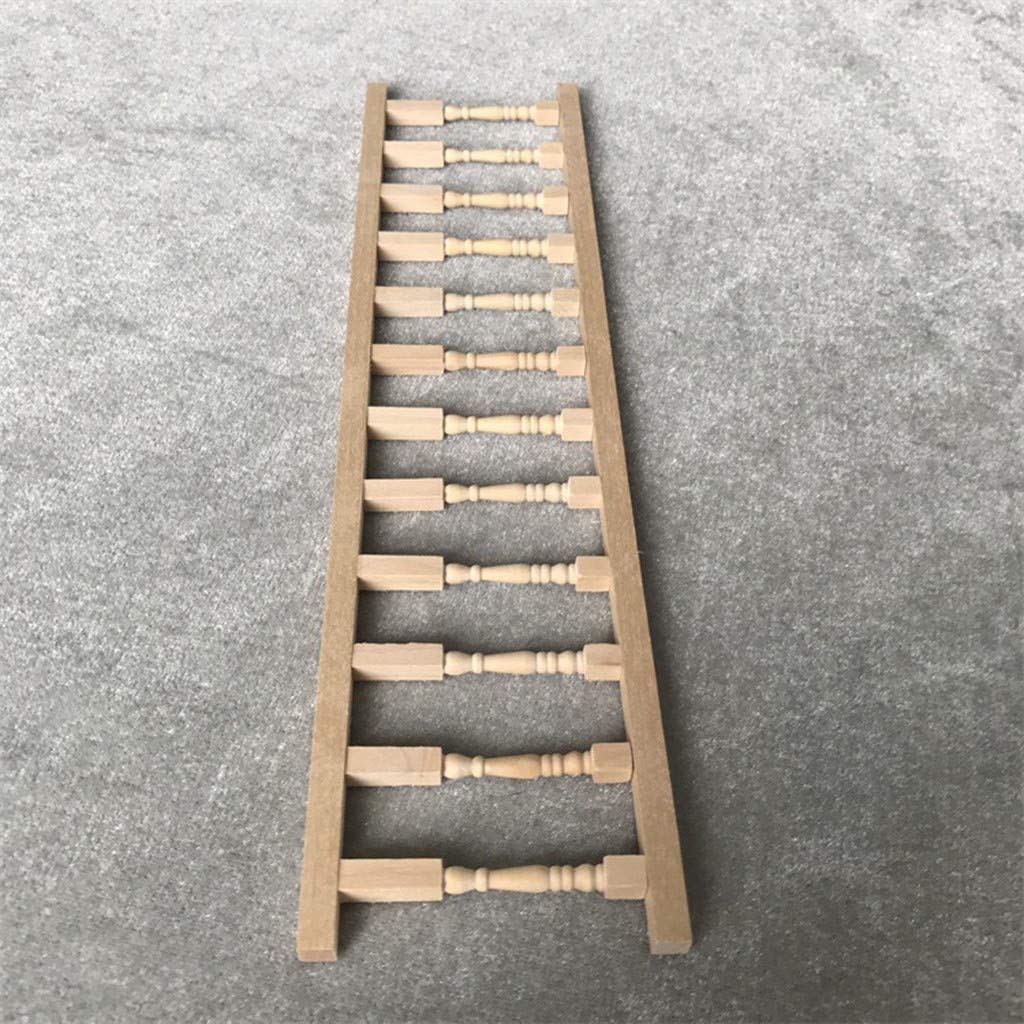 Sxfse Dollhouse Decoration Accessories,Miniature Fence Handrail 1:12 Mini Dollhouse Fence Cute House Mini Fence (Beige, 2 Pcs)