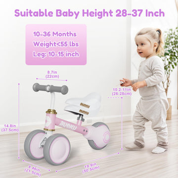 AyeKu Baby Balance Bike for 1 Year Old Boys Girls 12-24 Month Toddler Balance Bike, 3 Wheels Toddler First Bike, First Birthday