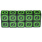 SmartDealsPro 10-Pack D6 Six Sides 16mm Dice Die for DND MTG PRG Wow Table Game Math Teaching (Green Letter)