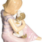 Stealstreet Me And My Buddy Girl In Pink Robe Sitting And Hugging Dog Figurine