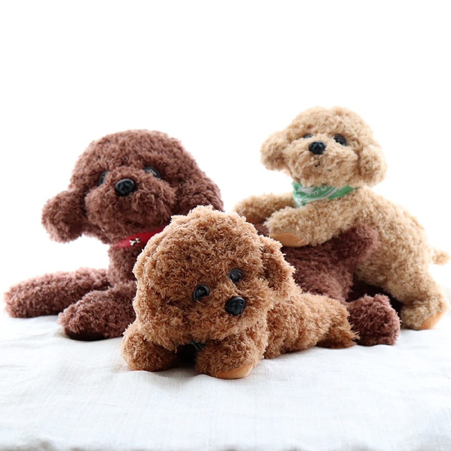 Kirigami Plush Stuffed Golden Doodle Dog Adorable Poodle Stuffed Animal Toys, Soft & Realistic Gift For Kids, 11 Inch (Light Bro