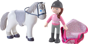 Haba Little Friends Horse Riding Play Set - Rider Sanya, Mare Saphira And Accessories