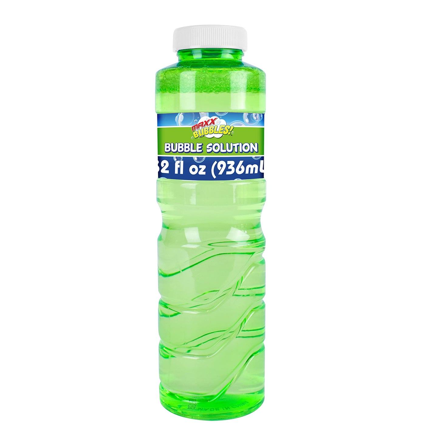 Maxx Bubbles 32 Oz Bubble Solution - Easy Grip Bottle For Kids | Refill Toy Bubble Machines | Outdoor Summer Fun - Colors May Vary