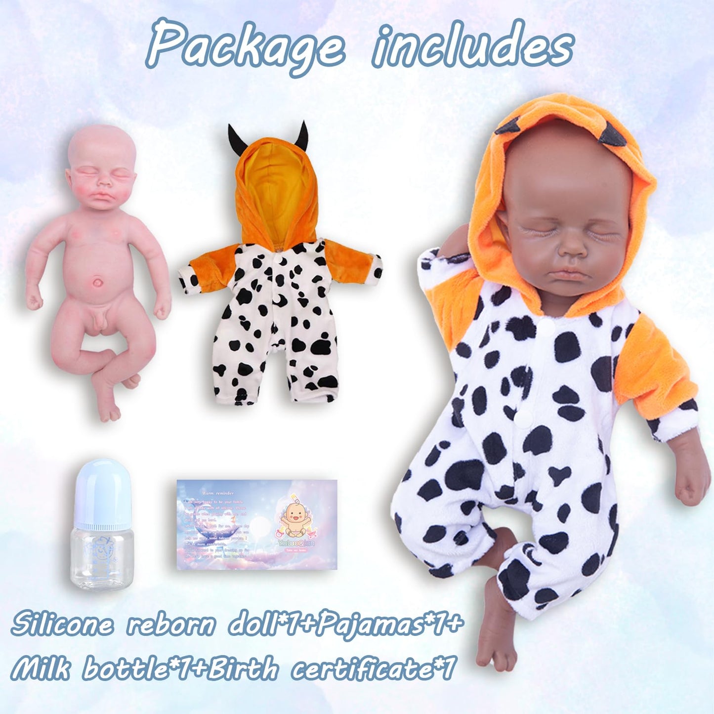 Yaluoqian Silicone Reborn Baby Doll Full Body Silicone Baby Doll Realistic Baby Doll Lifelike Reborn Baby Dolls Gift For Kids