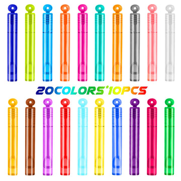 Lerbao 200Pcs 20Colors Circle Mini Bubble Wands,Bulk Bubbles Wand,For Kids Party Favors,Birthday,Beach, Outdoor, Garden, Classro