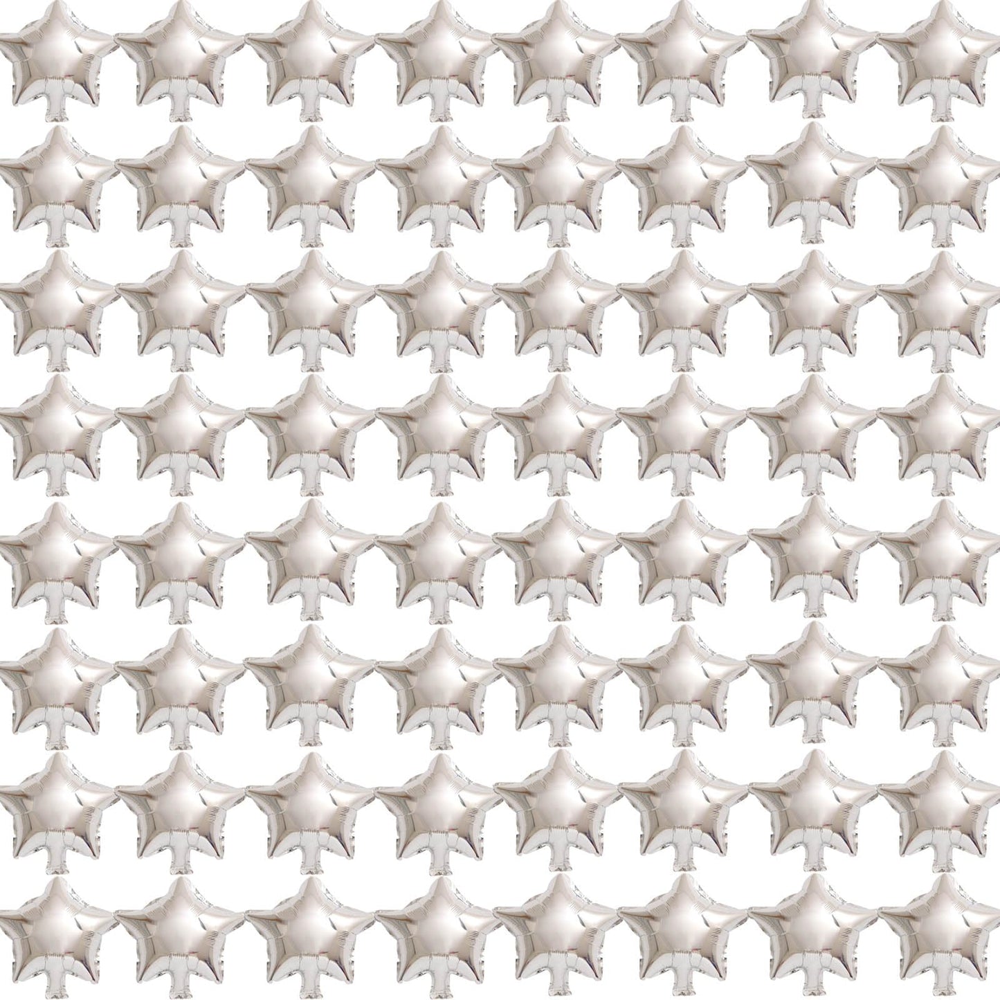 Silver Star Balloons,50 Pieces Pskjatin 5'' Star Balloons,Small Silver Foil Star Balloon Mylar Balloons For Party Decorations