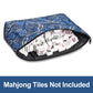 Gustaria Empty Mahjong Bag,Thickened Blue Printed Soft American Mahjong Tiles Bag (Case Only)