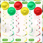 Syhood 30 Pack Hey One bear Fruit Birthday Party Decoration Dancing Fruit Hanging Swirls Fruit and Vegetable Ceiling Streamer Su