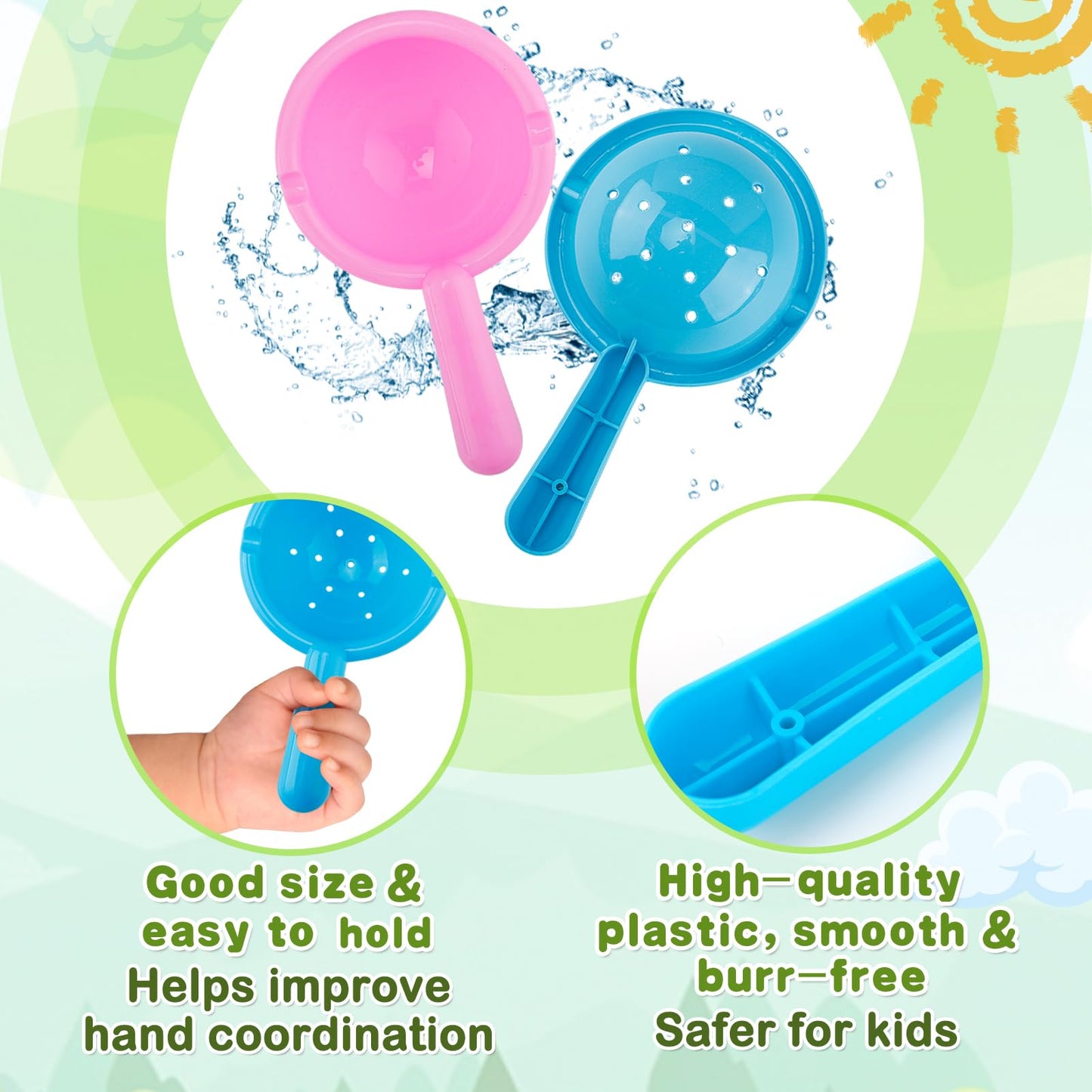 Bath Toys For Toddlers Age 1-3 - Baby Bath Tub Swimming Pool Water Table Toys, Easy To Clean, Mold Free Water Toys Fun Tactile T
