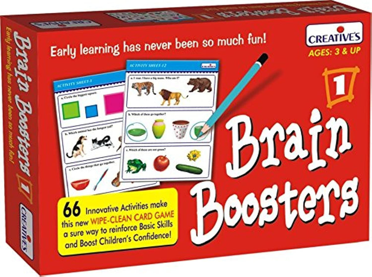CreativeS Brain Boosters 1  Early Learning Educational Toy For Kids, Activity Cards For Shapes, Colors, Opposites, Letter Sound