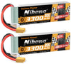 Nihewo 2Packs 11.1V Lipo Battery, 3S Lipo Battery 3300mAh 80C XT60 Connector Compatible with Axial E-flite RC Airplane Helicopte