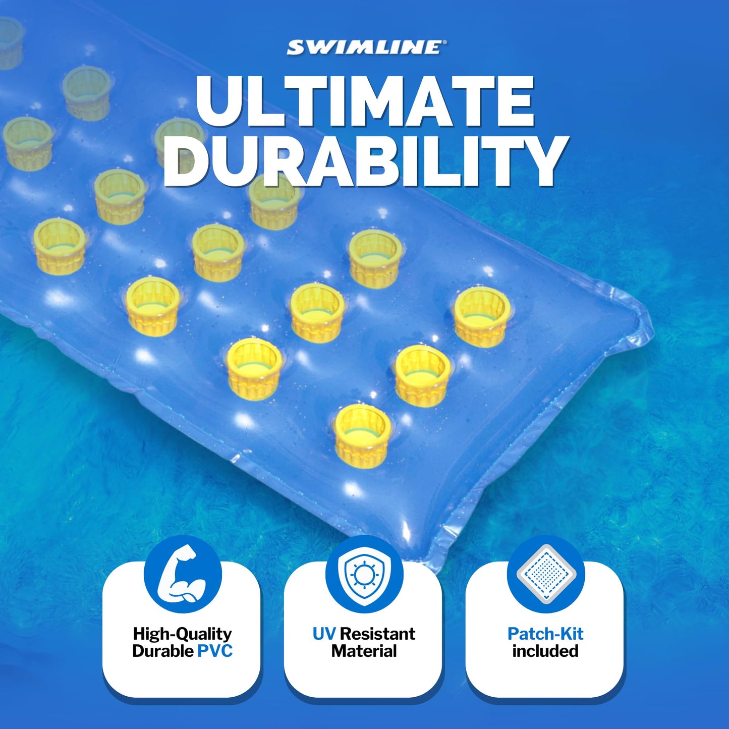 Swimline 9035 Inflatable Pool Mattress with 18 Air Pockets( Colors May Vary) , Blue