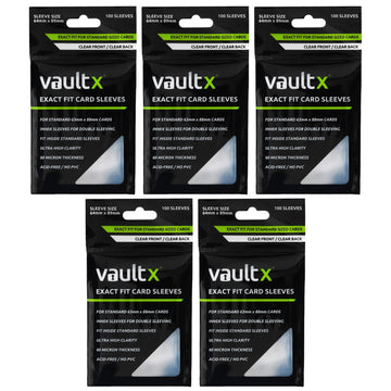 Vault X Exact Fit Trading Card Sleeves, Soft, High Clarity, Perfect Fit Inner Sleeves, Collectible Card Games, Sports, Tcg (500