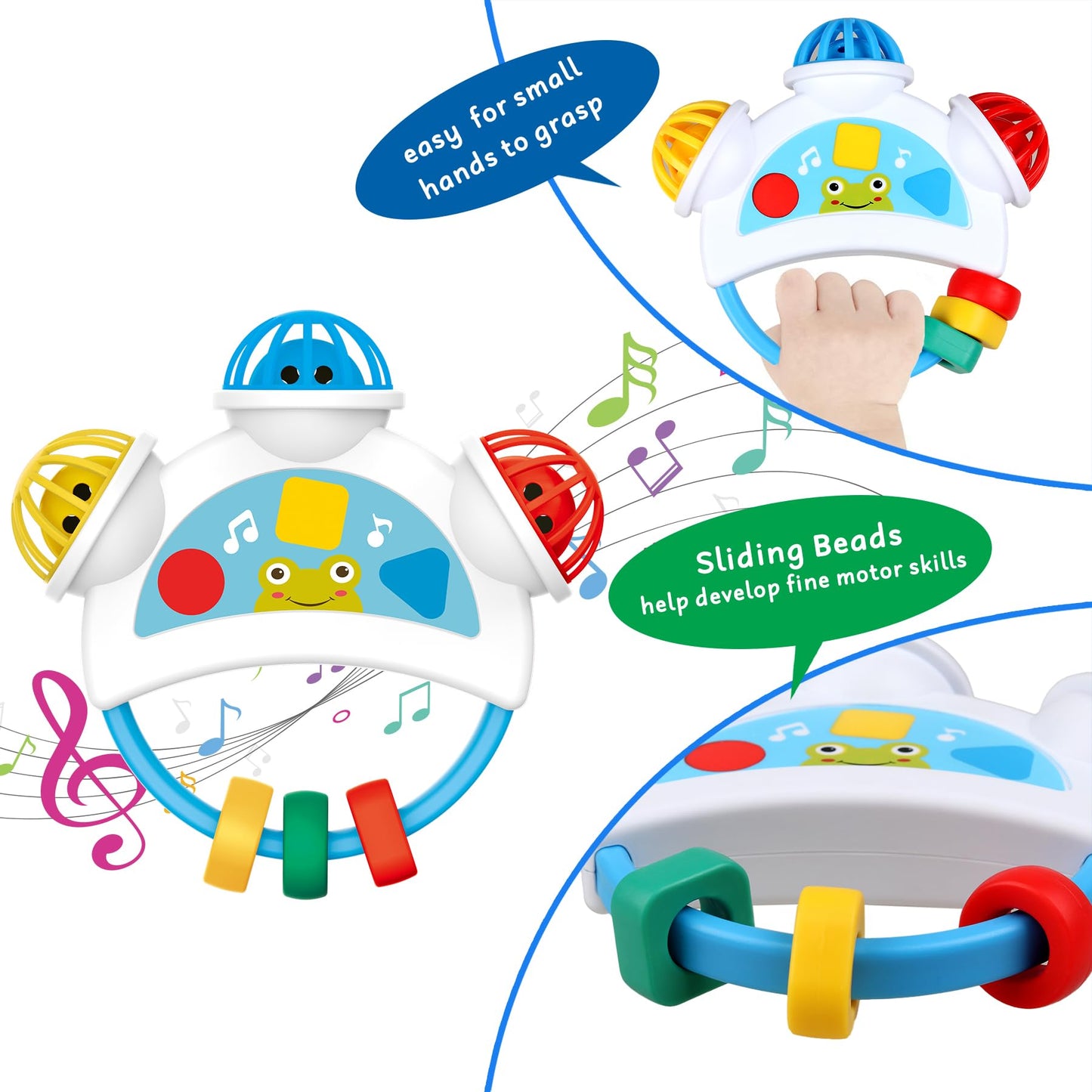 Anzimo Baby Sensory Toys - Baby Teething Toys Infant Newborn Montessori Toys For Boys Girls 0 3 6 9 12 18 Months 1 Year Old Birt