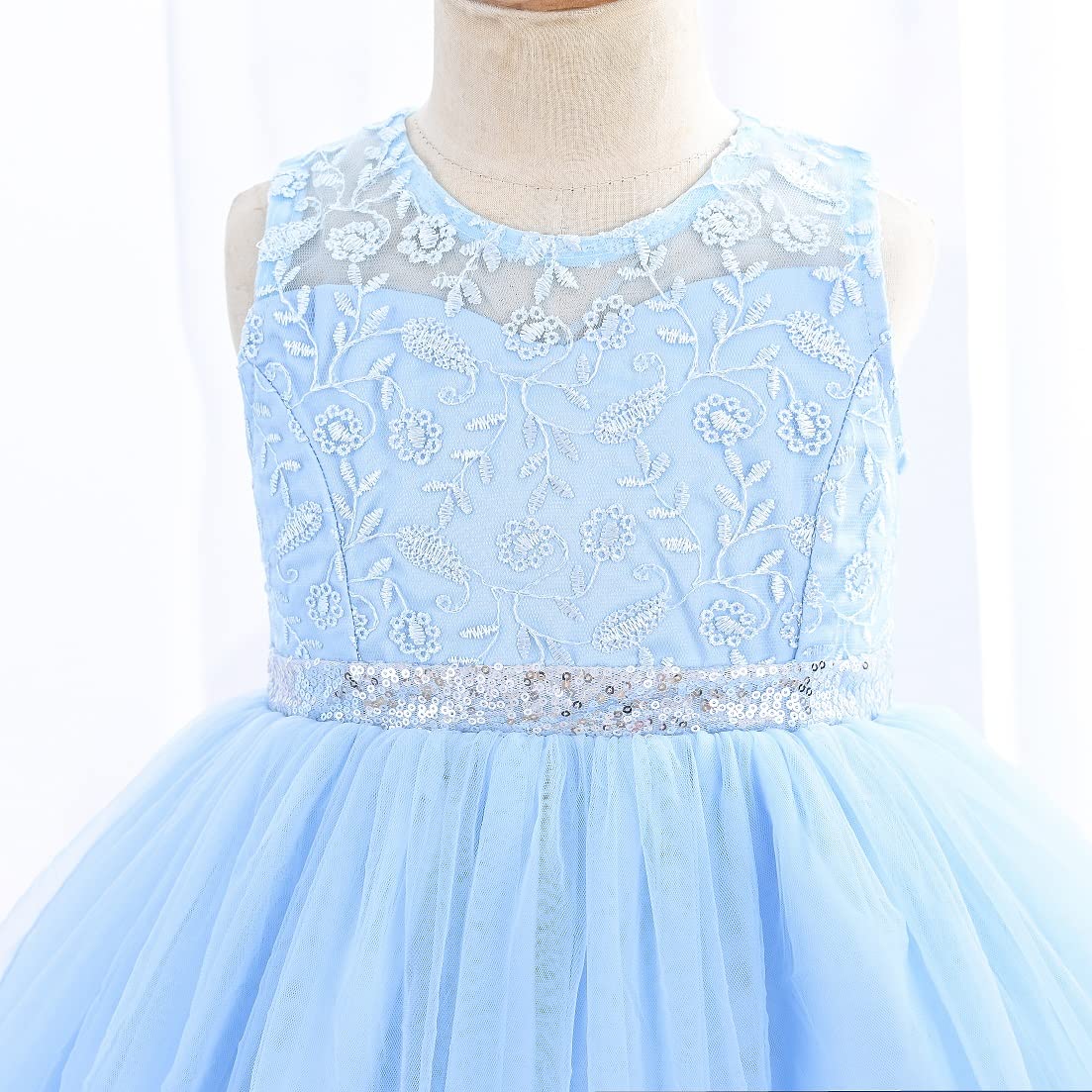 Cosplay Life Floral Dress - Matching Girls and mature-themed Sets for Weddings  Parties  Dress-Up Fashion (Baby Blue  7YRS)