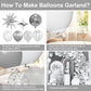 White And Silver Balloon Arch Garland Kit,White Silver Star Confetti Metallic Balloon Decoration With 18 Inch 4D Disco Silver Fo