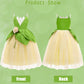 MDYCW Princess Tiana Halloween Costume for Girls, Frog Dress Up Cosplay Birthday Party Outfits