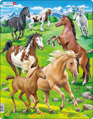 Larsen Puzzles Horses 65 Piece Childrens Jigsaw Puzzle