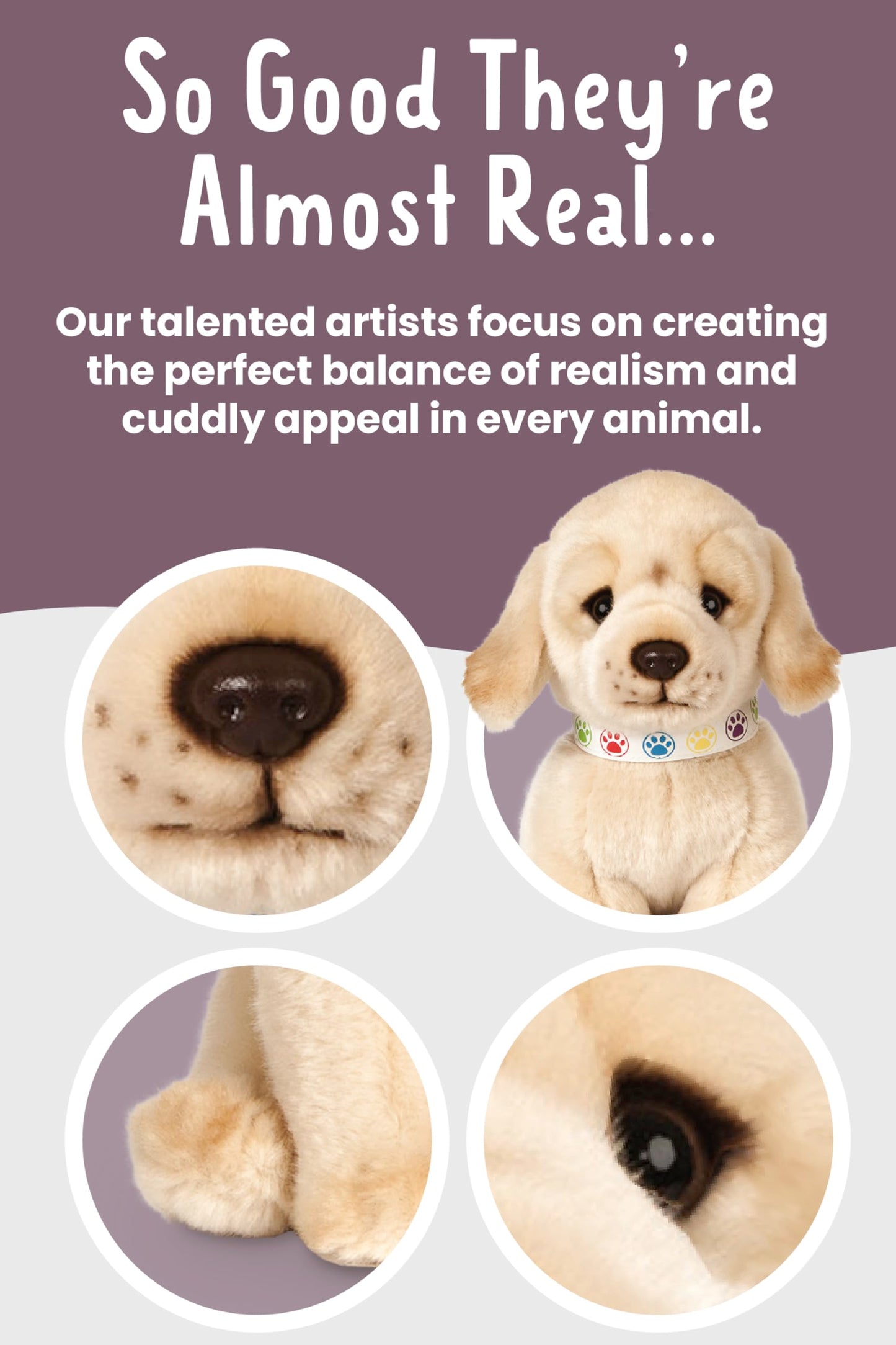 Living Nature Soft Toy - Giant Golden Lab Puppy (23Cm)