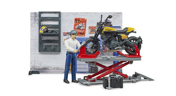Bruder 62102 Bworld Set - Motorcycle Service W Scrambler Ducati Full Throttle