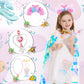 Limiroler Princess Dress Up Toys Princess Dress Up Clothes Rainbow Mermaid Cape Kit 9 Pcs Gift Set For Little Girls 3-8 Years Old, Great Gift Set For Birthday Christmas Halloween (Rainbow Pink)