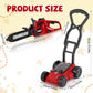 Arrowbash 2 Pcs Toy Gardening Tool Set for Kids Toy Chainsaw  Push Lawn Mower Battery Powered Gardening Tool Set with Lights and Sounds Gift for Boys Girls