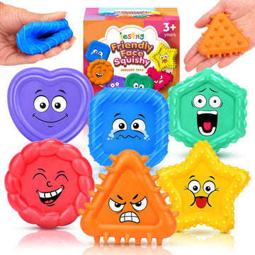 Lesong Sensory Toys Kids Toddlers-Social Emotional Feelings Toys Special Needs, Texture Shapes Learning Toy Preschool Fidget Classroom Must Haves, Calm Down Tools Autistic Children, Stocking Stuffers
