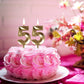 Bailym 55 Birthday Candles,Gold Number 55th Cake Topper for Birthday Decorations Party Decoration