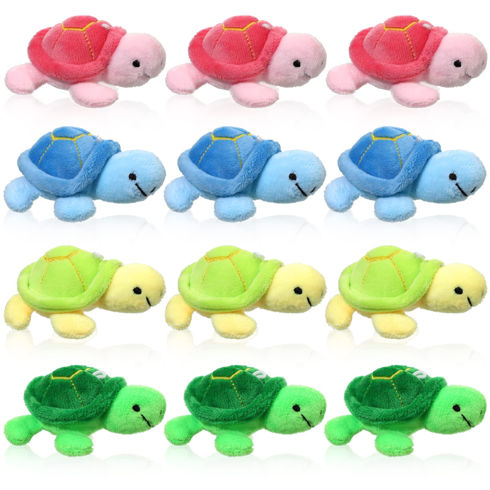 Sratte 12 Pcs Mini Turtle Stuffed Toy Soft Small Sea Turtle Animal Plush Toys For Adults Birthday Party Decorations Beach Bag Gi