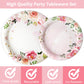 Gisgfim 96 Pcs Floral Party Plates And Napkins Party Supplies Pink Spring Flower Theme Party Tableware Set Watercolor Floral Tea