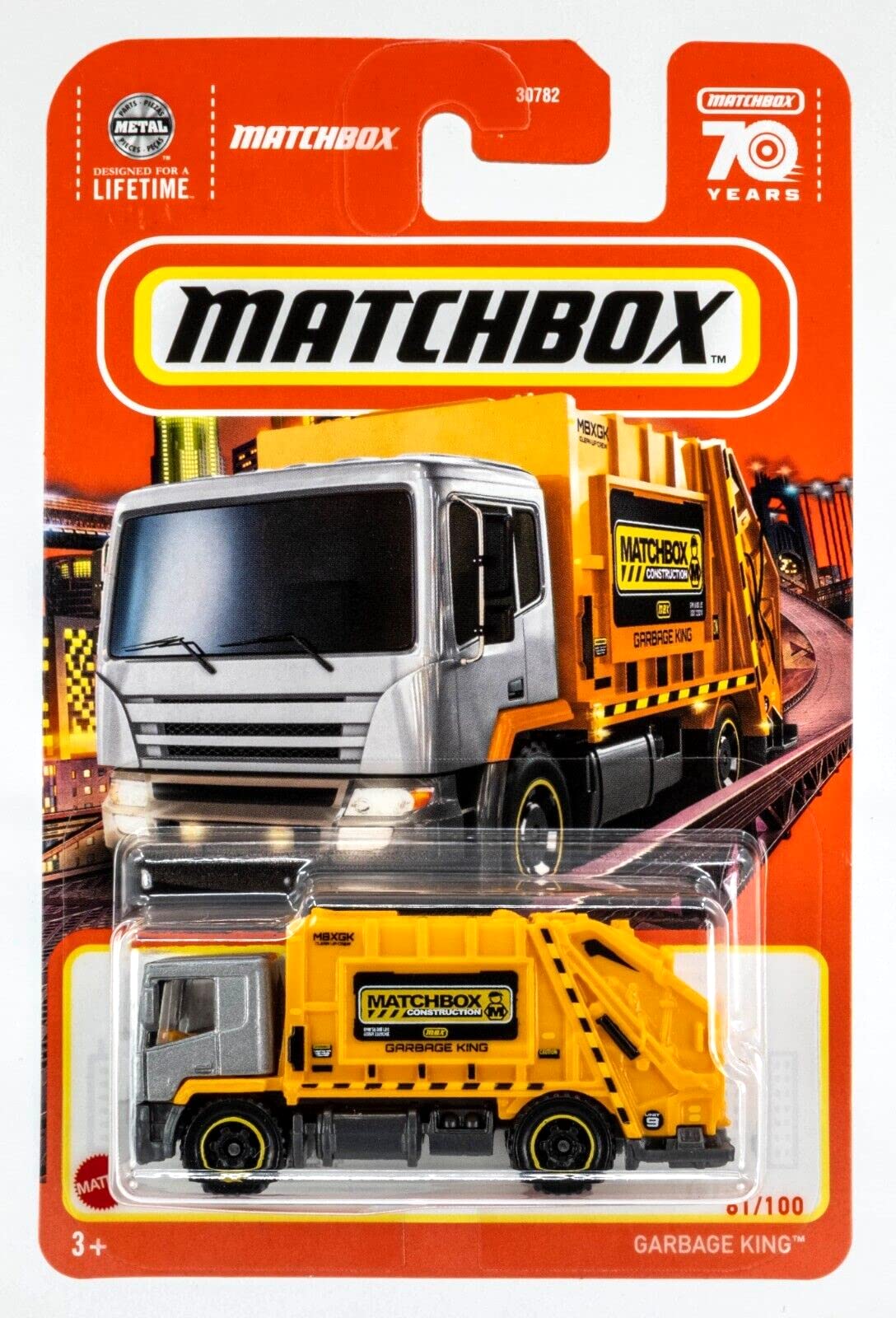 Matchbox Garbage King (Orange) 70 Years