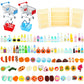 Onest 105 Pieces Miniature Dollhouse Accessories Mini Shopping Cart Basket With Food Drink Bottle And Others For Dollhouse Kitch