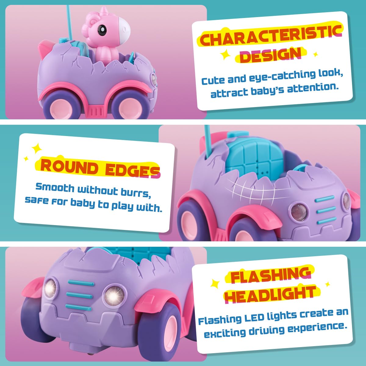 Nueplay Remote Control Car for Toddler Age 2 3 4 5, Electric RC Car Toys with Light & Music, Toddler Toys, Race Car Vehicles, Ho