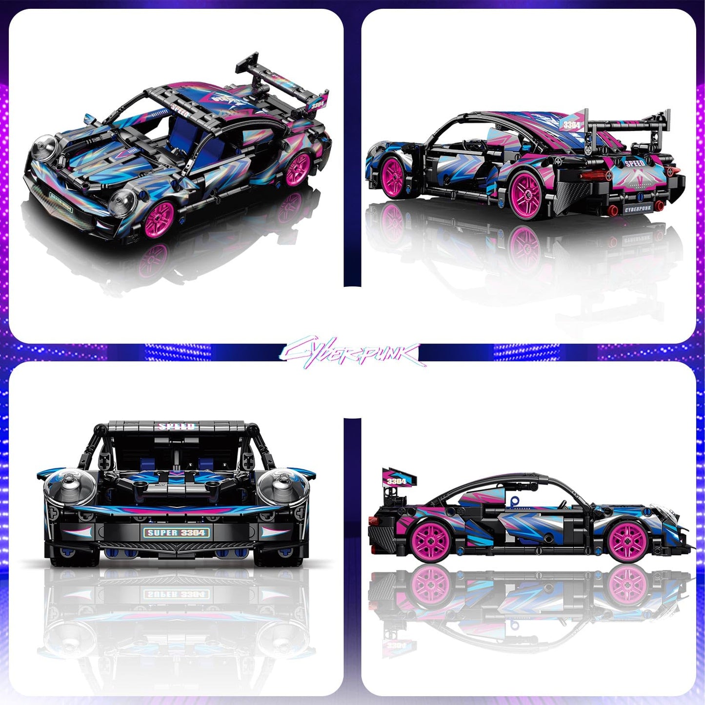 Sports Car Model Building Blocks Sets,1:18 Scale Super Race Car Model For Adults,Moc Speed Technic Cars Model Kits Engineering C