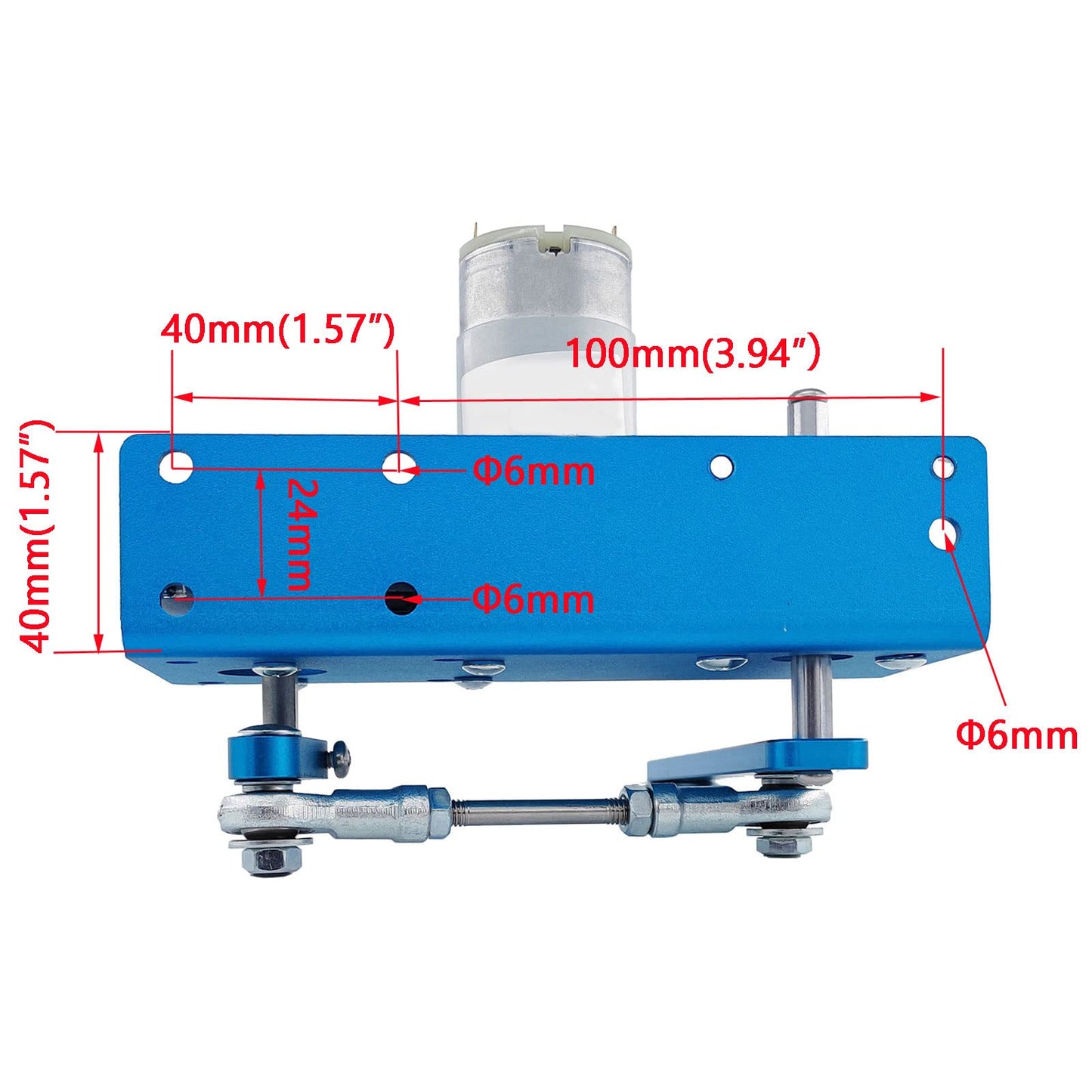 JQDML DIY Reciprocating Swing Motor, 24V, 120RPM, Adjustable Speed 20-120°, Aluminum, Model YBJ-BLUE
