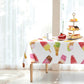 Lianxuia 3 Pieces Ice Cream Plastic Tablecloth, 51 X 86 Inch Ice Cream Party Table Cover, Ice Cream Party Decorations, Suitable