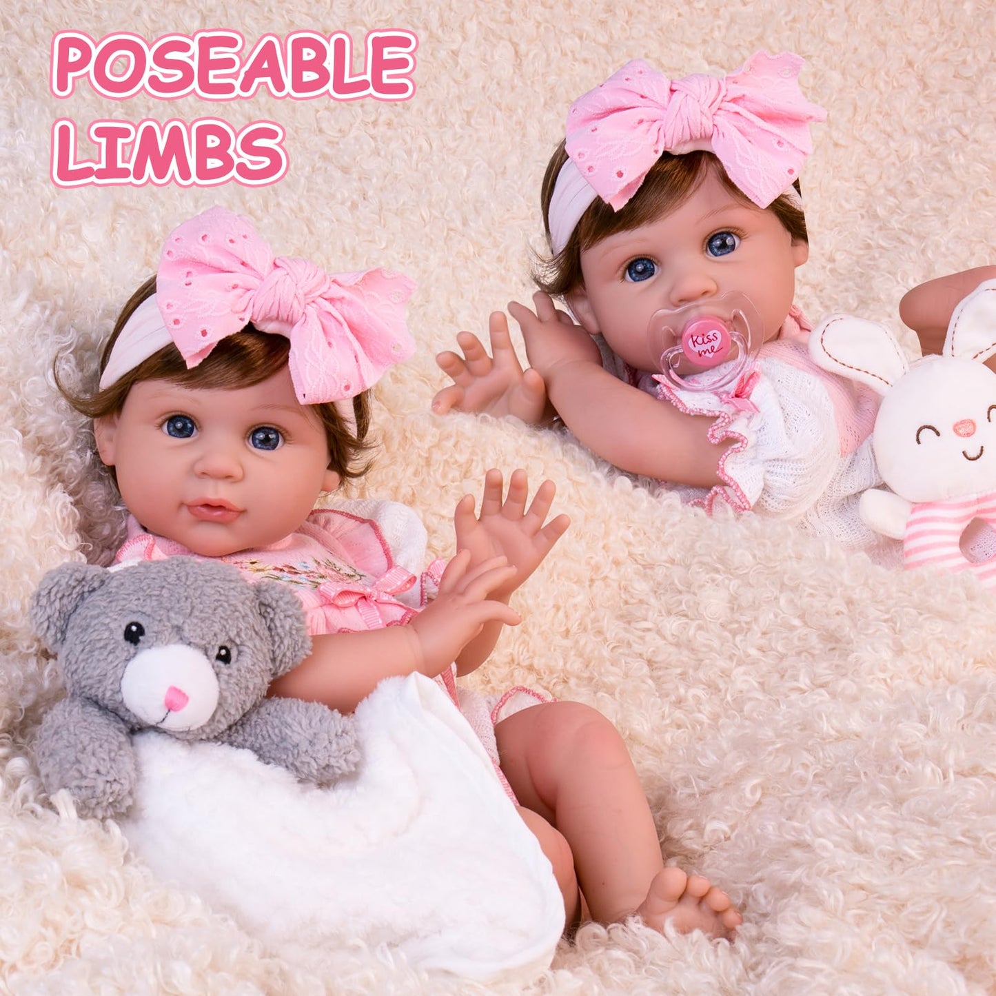 Aori Reborn Baby Dolls Lifelike - 22 Inch Realistic Reborn Baby Girl with Handmade Details | Includes Pink Outfit  Pacifier & Certificate | enhanced Soft Vinyl Doll Gift for Collectors  Kids 3+