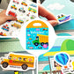 Portable Jelly Quiet Busy Sticker Book, Vehicles Reusable Sticker Books For Kids, Toddler Sticker Activity Book Preschool Learning Activities Educational Toys For Girls Boys Age 3+ Birthday Gifts