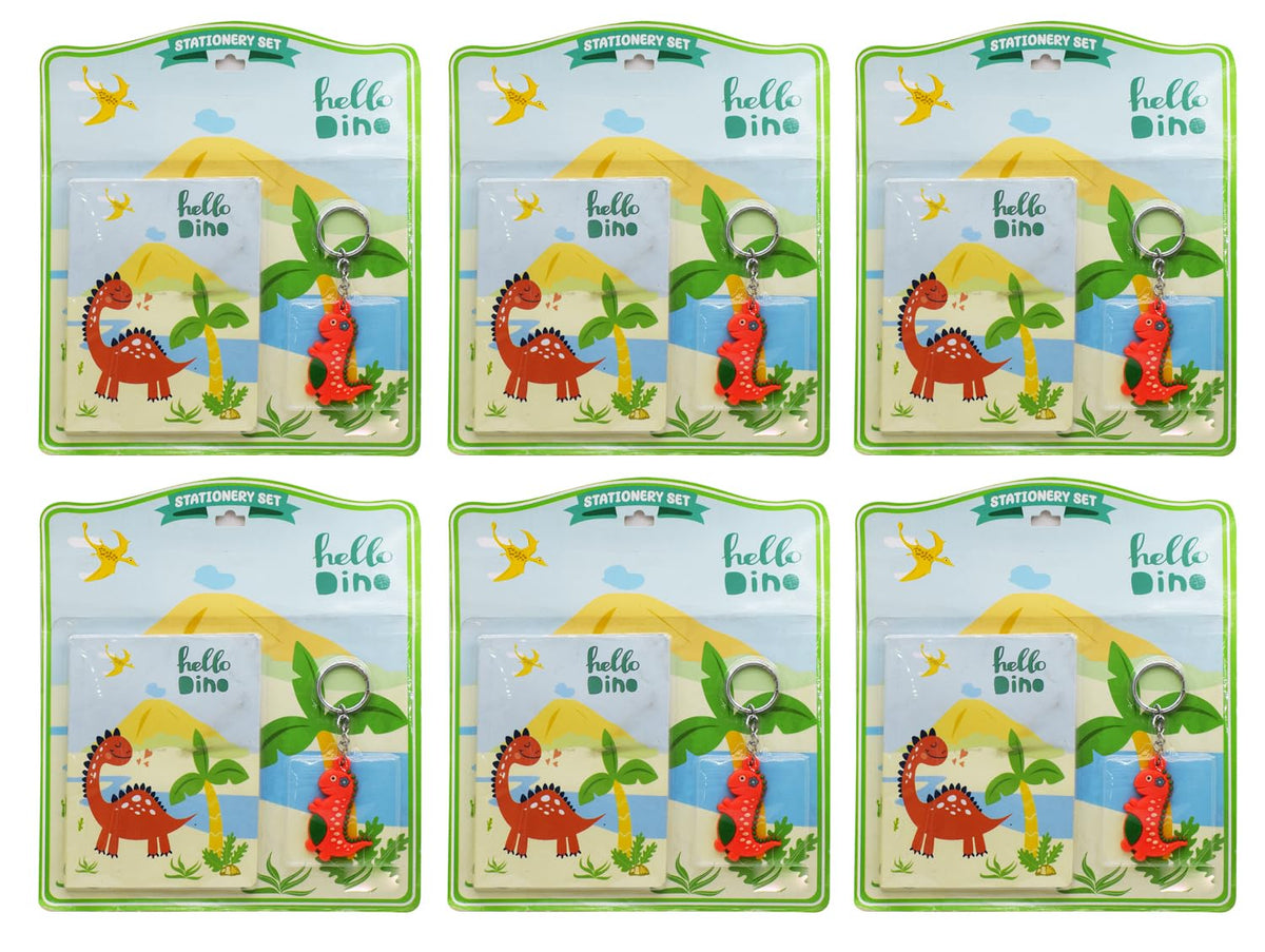 Kidizkart Stationery Gift Set for Kids with Diary and Keychain Party Favor Return Gift Set for Boys/Girls Birthday Gift (Dinosau