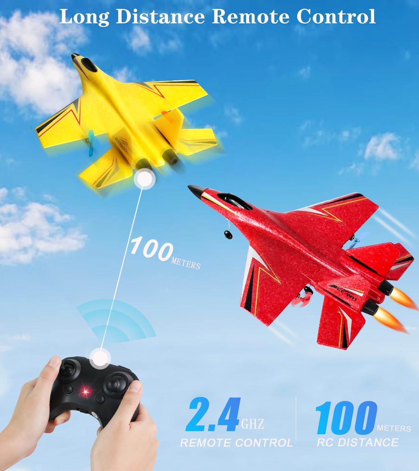 Crohorizon Rc Plane For Kids 12 Years And Up,2Ch Red Flying Fighter Plane,Foam Remote Control Airplane For Boys Girls With 2 Bat