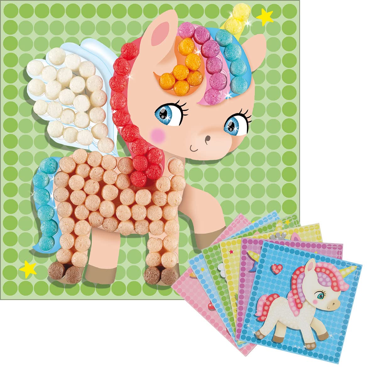 PlayMais Mosaic Dream Unicorn Creative Craft kit for Girls & Boys from 3 Years I 2300 PlayMais & 6 Mosaic templates with Unicorn