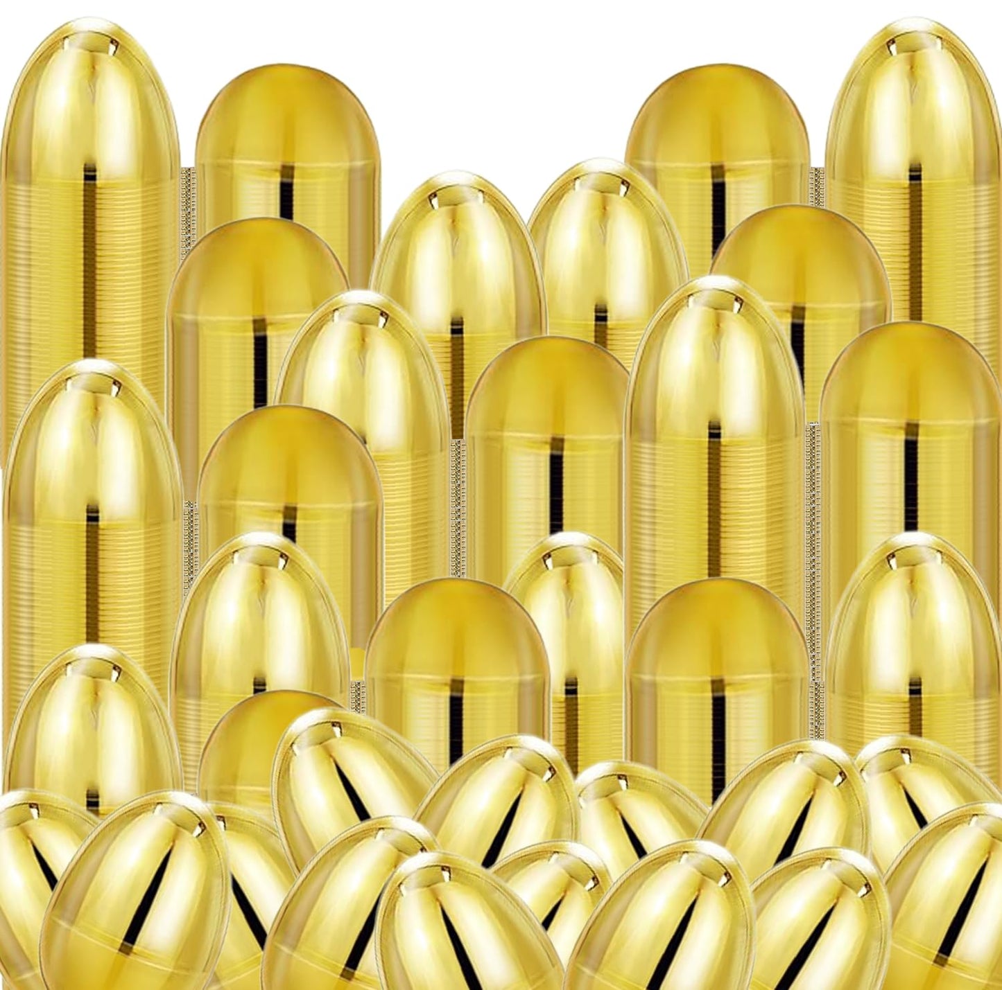 The Dreidel Company Golden Easter Eggs Metallic Gold, Goodie Basket Prize, Eggs Are Hinged, 2.38' Inch (12-Pack)