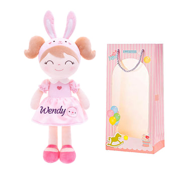Gloveleya Personalized Doll with Your Name - Cute Pink Bunny Custom Soft Plush Doll for Girls Plush Doll Customized Gifts - Muec