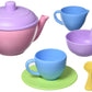 Green Toys Tea Set, Pink 4C - 17 Piece Pretend Play, Motor Skills, Language & Communication Kids Role Play Toy. No BPA, phthalat