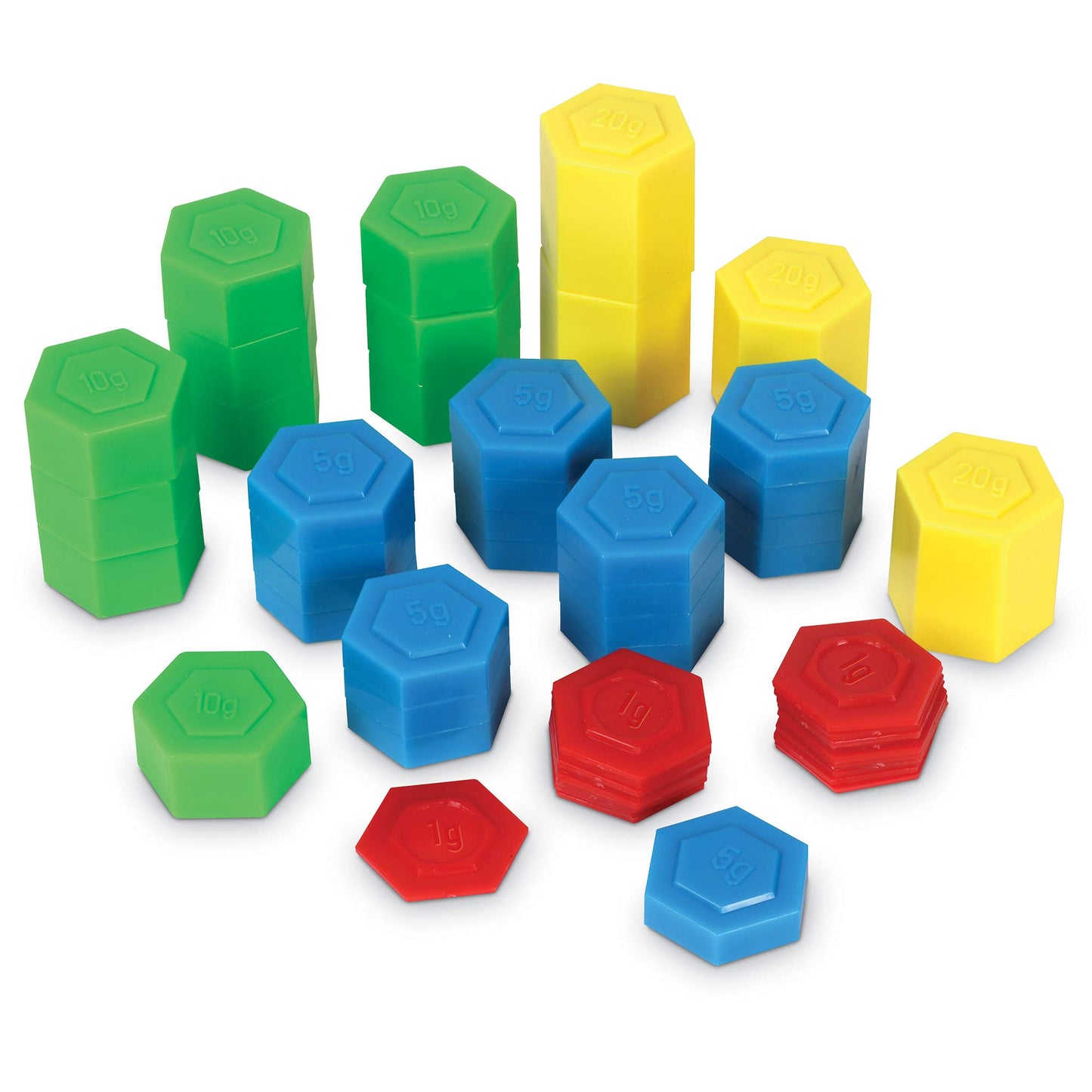 Learning Resources Hexagram Weights - Set Of 54 Pieces, Ages 8+ Math Teacher Supplies, Math Learning Tools, Math Games For Kids