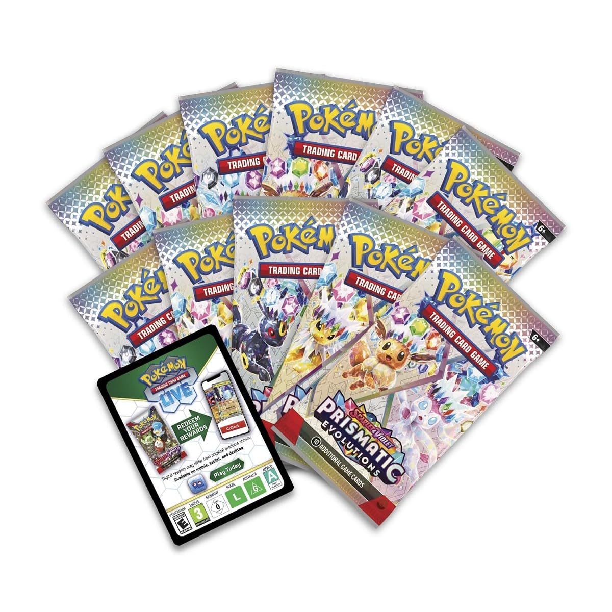 Pokémon TCG Elite Trainer Box - Scarlet & Violet Prismatic Evolutions, 7.4"x7.5"x3.5", Paper Material