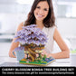 PQKIE Cherry Blossom Tree Building Set, 2229 Pcs Micro Blocks, Purple Bonsai Tree House, STEM Creative Toy for Kids and Adults