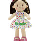 Personalized Rag Dolls for Girls - Custom 16 Inches Soft Plush Snuggle Baby Doll for Toddlers Stuffed Toys - Muecas de Trapo Personalizadas para Nias - Colorful Polka Dot Dress