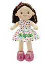 Personalized Rag Dolls for Girls - Custom 16 Inches Soft Plush Snuggle Baby Doll for Toddlers Stuffed Toys - Muecas de Trapo Personalizadas para Nias - Colorful Polka Dot Dress