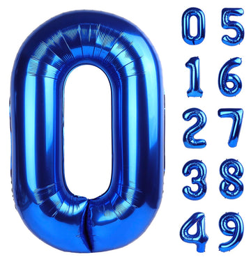 Big Navy Blue 0 Number Balloon 40 Inch, Foil 0 Number Balloons, Number Zero Balloons For 10 20 30 40 50 60 70 80 90 100 Women Me